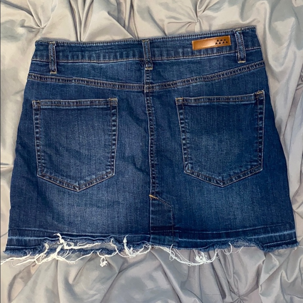 Dollhouse Jean Skirt with Distressed Hem - Picture 2 of 4